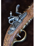 Set di 2 pistole da duello Espingoles ottonate, XVIII secolo