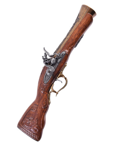 Pistola a pietra focaia tipo Trabuco Dragon, S. XVIII