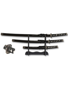 Black Tole10 set di katana, wakizashi e tanto con...