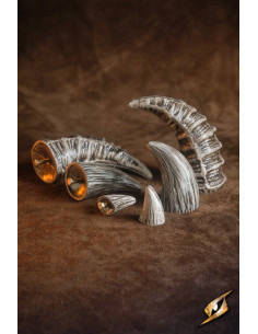 Set di 6 corna demoniache montabili, finitura Dark Bone