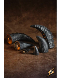 Set di 6 corna demoniache montabili, finitura non verniciata