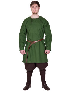 Tunica vichinga a maniche lunghe modello Viborg, verde