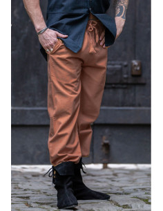 Pantaloni medievali Unisex colore Marrone Tabacco con...