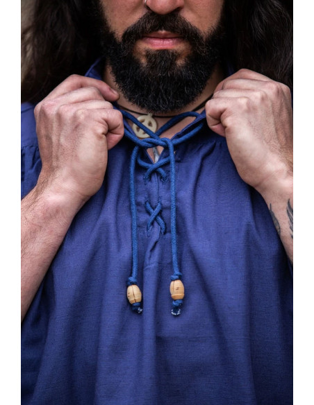 Camicia medievale blu senza maniche,...