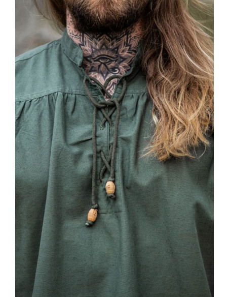 Camicia medievale verde senza...