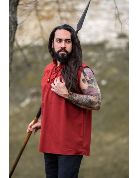 Camicia medievale rossa senza...