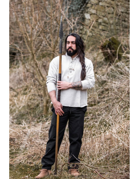 Camicia medievale spessa con lacci,...