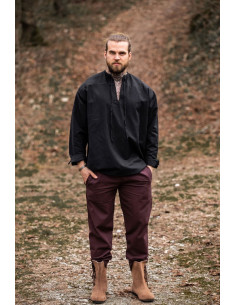 Camicia medievale modello Batrholomeus, colore nero