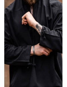 Camicia medievale modello Batrholomeus, colore nero 2