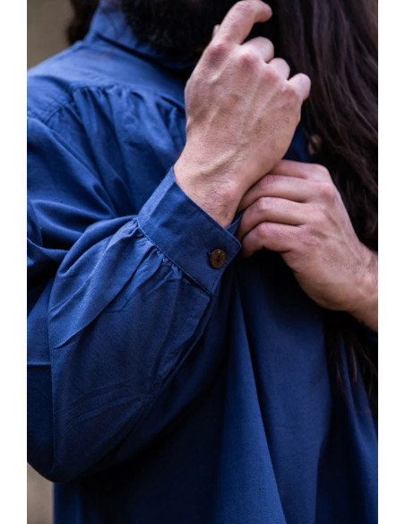 Camicia medievale blu Friedrich con...