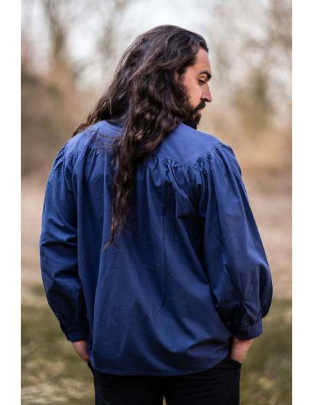 Camicia medievale blu Friedrich con...