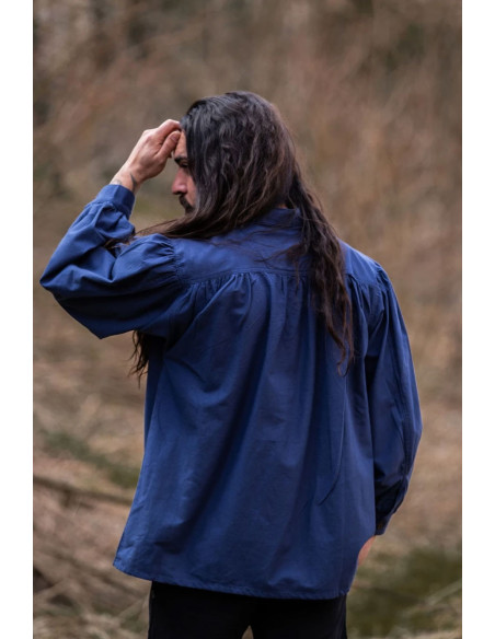 Camicia medievale blu Friedrich con...