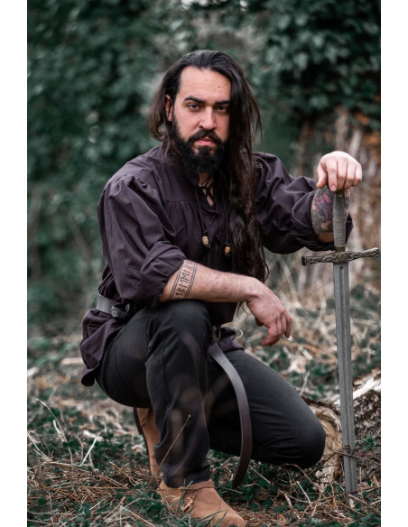 Camicia medievale Friedrich marrone...