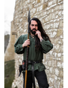 Camicia medievale verde Friedrich con cravatte