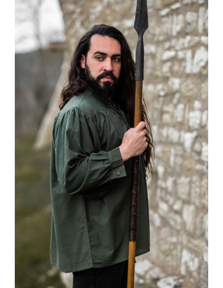 Camicia medievale verde Friedrich con...