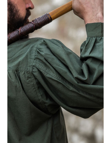 Camicia medievale verde Friedrich con...