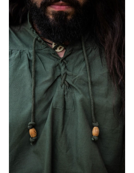 Camicia medievale verde Friedrich con...