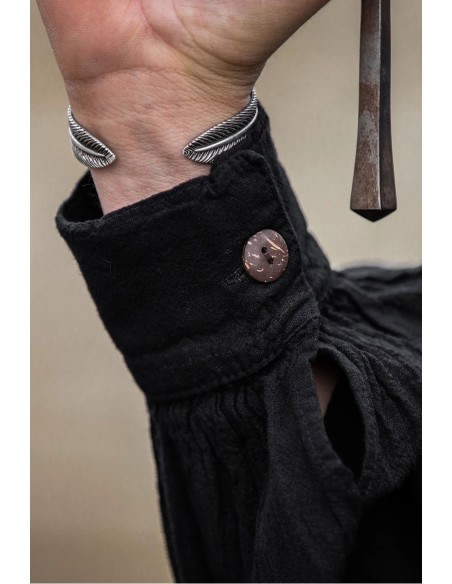 Camicia medievale nera con lacci