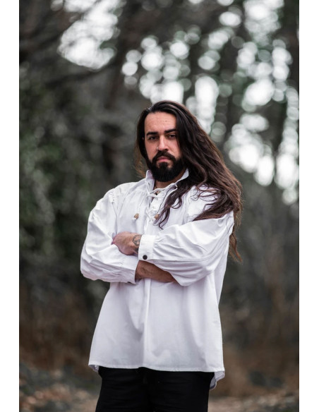 Camicia medievale bianca Friedrich...