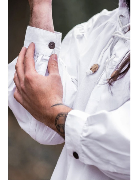 Camicia medievale bianca Friedrich...