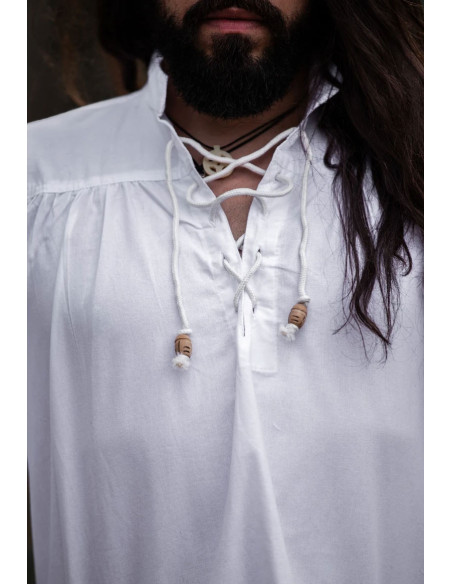 Camicia medievale bianca Friedrich...