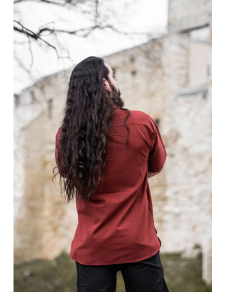 Camicia medievale a maniche corte con...