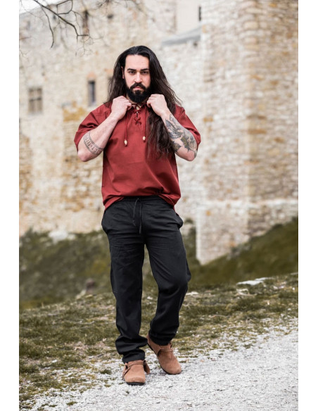 Camicia medievale a maniche corte con...