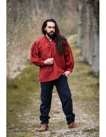 Camicia medievale rossa Friedrich con...