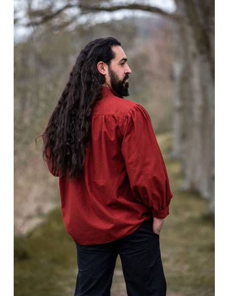 Camicia medievale rossa Friedrich con...