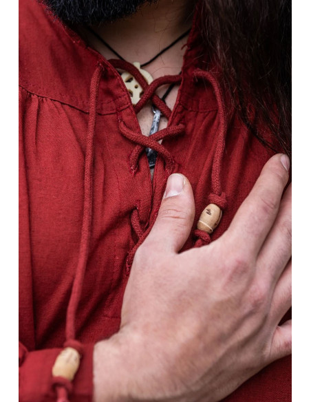 Camicia medievale rossa Friedrich con...