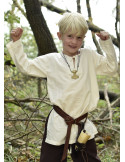 Tunica medievale da bambino modello Arn, bianco naturale