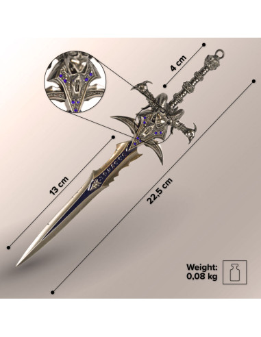 Spada in miniatura di World of Warcraft Frostmourne con supporto