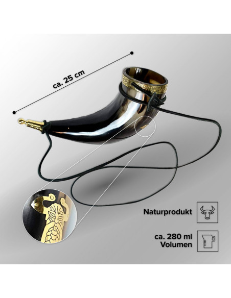 Corno di Thor vichingo con cinturino...