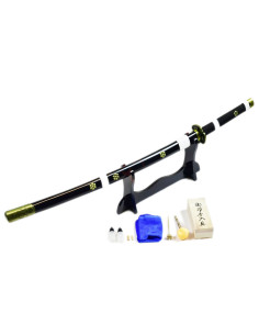 Set completo di Katana forgiata a mano di un pezzo nero Oden Enma