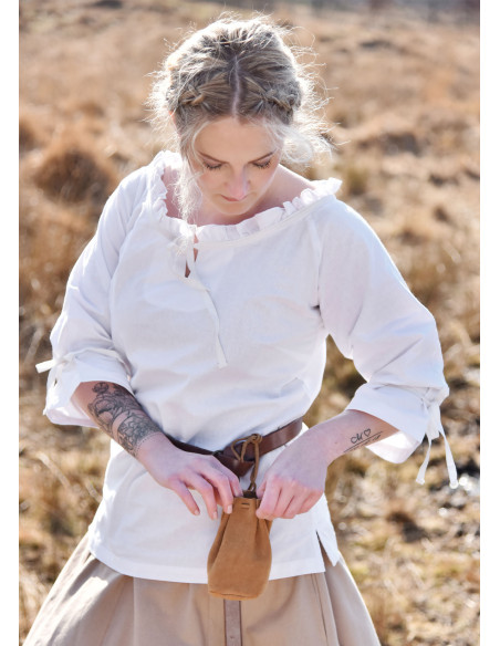 Camicetta medievale donna Birga, bianca