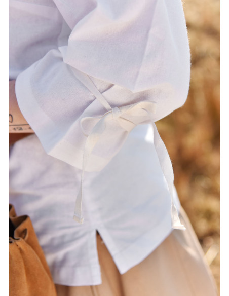 Camicetta medievale donna Birga, bianca