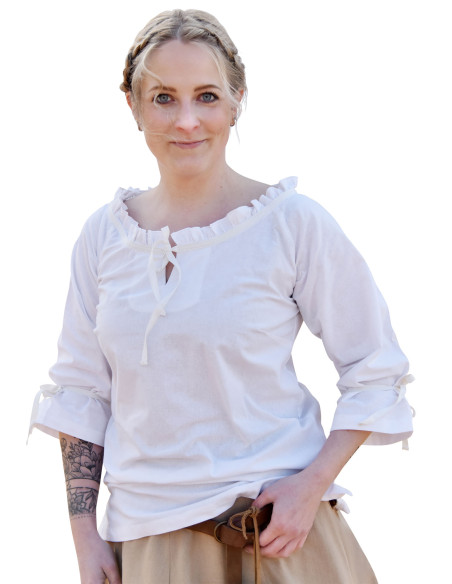 Camicetta medievale donna Birga, bianca