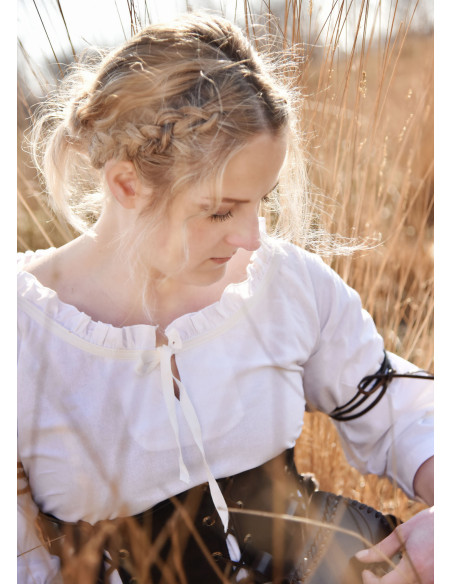 Camicetta medievale donna Birga, bianca