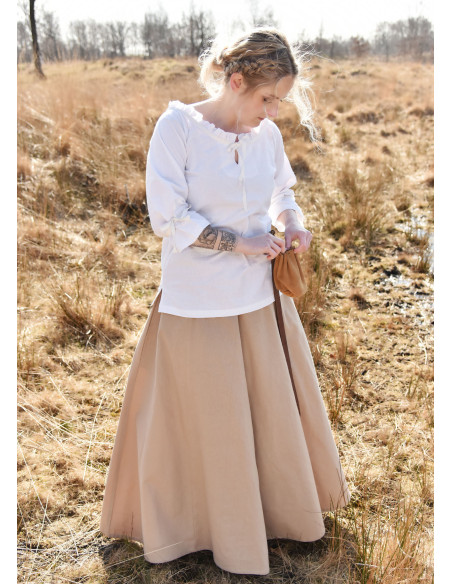 Camicetta medievale donna Birga, bianca