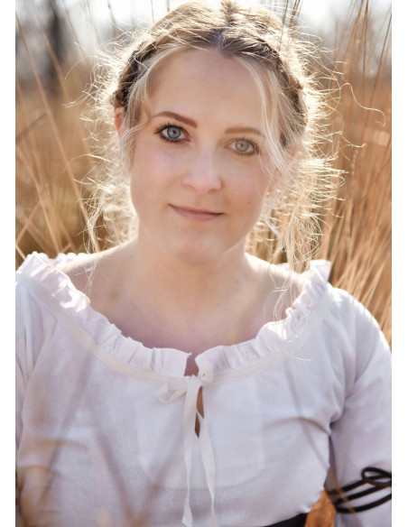 Camicetta medievale donna Birga, bianca