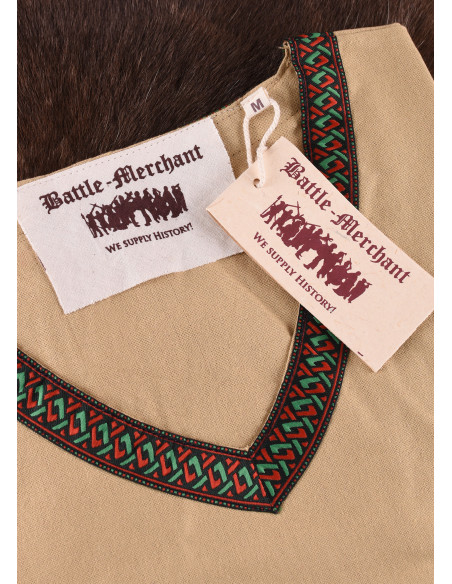 Tunica in cotone vichingo, beige