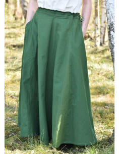Gonna medievale con taglio ampio, verde