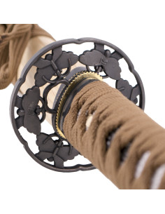 acciaio al carbonio Katana, tsuba e supporto 2