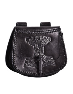 Borsa martello di Thor in pelle nera