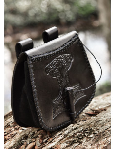 Borsa martello di Thor in pelle nera 2