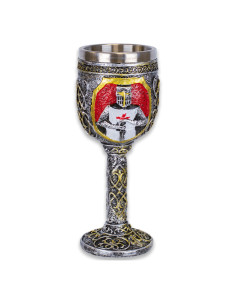 Coppa Cavalieri Templari in resina per collezionisti, 19 cm.