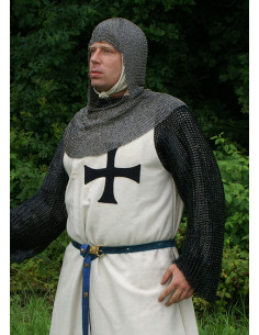 Tabardo teutonico in lana con croce nera 2