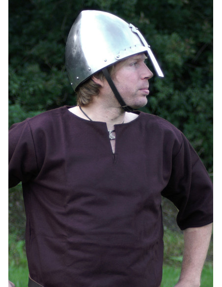 Tunica vichinga in lana, colore marrone