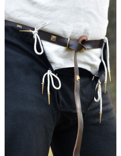 Pantaloni medievali in lana con lacci, colore nero 2