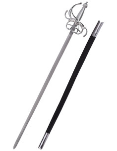 Spada a rapiera spagnola con fodero in cuoio 2